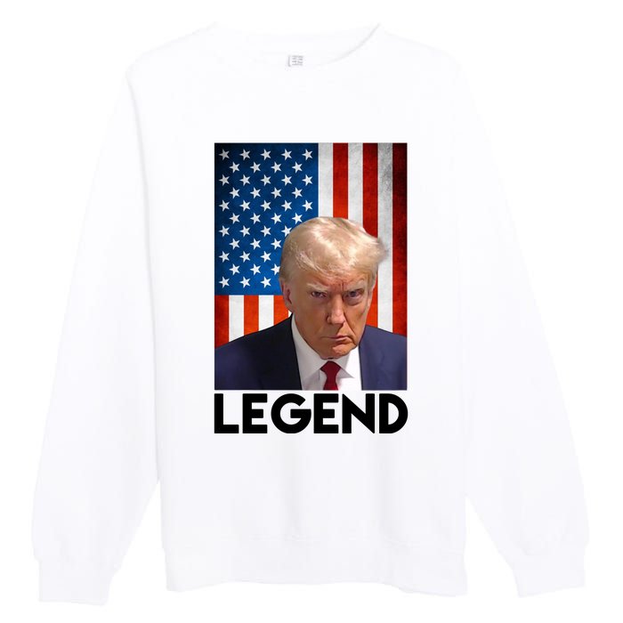 President Trump Legend American Flag Premium Crewneck Sweatshirt