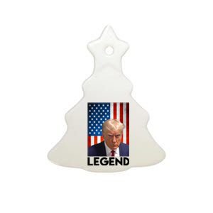 President Trump Legend American Flag Ceramic Tree Ornament