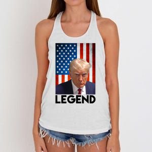 President Trump Legend American Flag Women's Knotted Racerback Tank