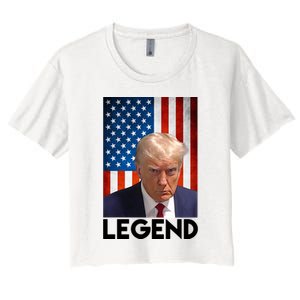 President Trump Legend American Flag Women's Crop Top Tee