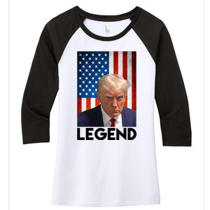 President Trump Legend American Flag Women's Tri-Blend 3/4-Sleeve Raglan Shirt