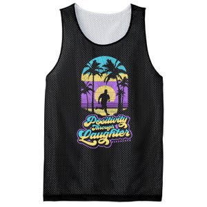 Positivity Thru Laughter Funny Distressed FIT2SERVE Mesh Reversible Basketball Jersey Tank