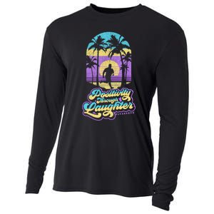 Positivity Thru Laughter Funny Distressed FIT2SERVE Cooling Performance Long Sleeve Crew