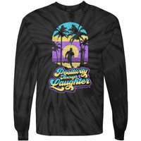 Positivity Thru Laughter Funny Distressed FIT2SERVE Tie-Dye Long Sleeve Shirt