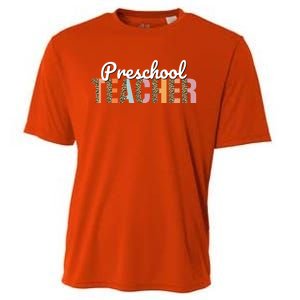 Preschool Teacher Leopard Back To School Preschool Meaningful Gift Cooling Performance Crew T-Shirt