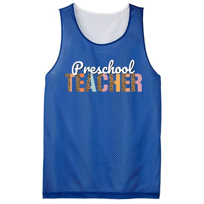 Preschool Teacher Leopard Back To School Preschool Meaningful Gift Mesh Reversible Basketball Jersey Tank