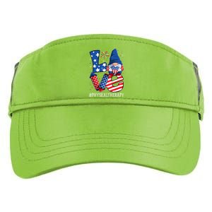 Physical Therapy Love 4th Of July Gnome Usa Patriotic Gift Adult Drive Performance Visor