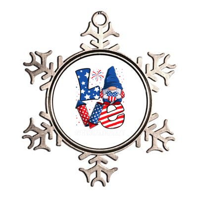 Physical Therapy Love 4th Of July Gnome Usa Patriotic Gift Metallic Star Ornament