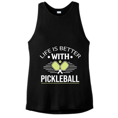 Pickleball T Life Is Better With Pickleball Ladies PosiCharge Tri-Blend Wicking Tank