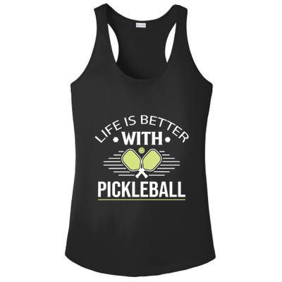 Pickleball T Life Is Better With Pickleball Ladies PosiCharge Competitor Racerback Tank