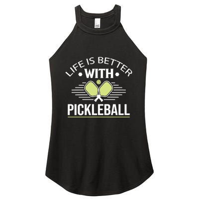 Pickleball T Life Is Better With Pickleball Women's Perfect Tri Rocker Tank