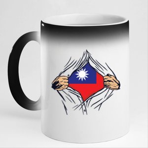 Proud Taiwanese Love Taiwan Flag Country Home Nation Gift 11oz Black Color Changing Mug