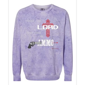 Praise The Lord And Pass The Ammo Hoodie Patriotic Usa Trump Colorblast Crewneck Sweatshirt