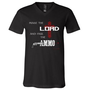 Praise The Lord And Pass The Ammo Hoodie Patriotic Usa Trump V-Neck T-Shirt