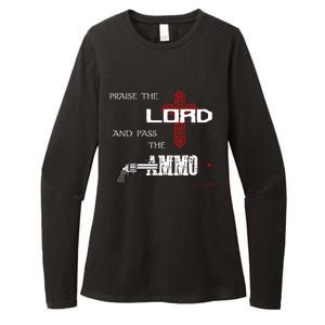 Praise The Lord And Pass The Ammo Hoodie Patriotic Usa Trump Womens CVC Long Sleeve Shirt