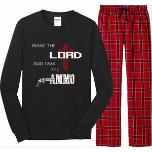 Praise The Lord And Pass The Ammo Hoodie Patriotic Usa Trump Long Sleeve Pajama Set