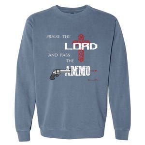 Praise The Lord And Pass The Ammo Hoodie Patriotic Usa Trump Garment-Dyed Sweatshirt