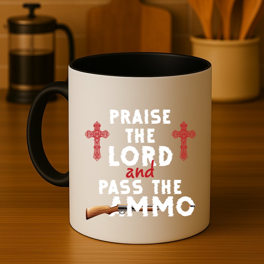 Praise The Lord And Pass The Ammo Ammunition Patriotic Trump Gift Mug
