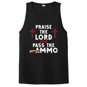 Praise The Lord And Pass The Ammo Ammunition Patriotic Trump Gift PosiCharge Competitor Tank