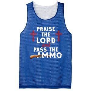 Praise The Lord And Pass The Ammo Ammunition Patriotic Trump Gift Mesh Reversible Basketball Jersey Tank