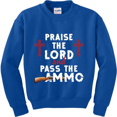 Praise The Lord And Pass The Ammo Ammunition Patriotic Trump Gift Kids Sweatshirt