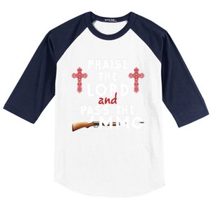 Praise The Lord And Pass The Ammo Ammunition Patriotic Trump Gift Baseball Sleeve Shirt