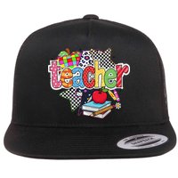 Preppy Teacher Last Day Of School Teacher Summer Flat Bill Trucker Hat