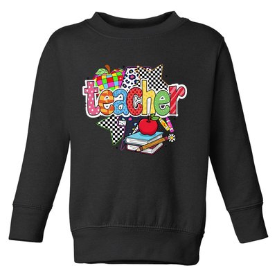 Preppy Teacher Last Day Of School Teacher Summer Toddler Sweatshirt