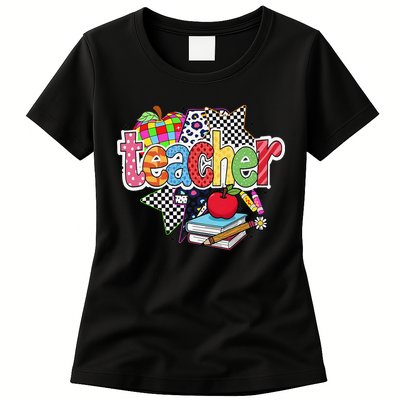 Preppy Teacher Last Day Of School Teacher Summer Womens T-Shirt