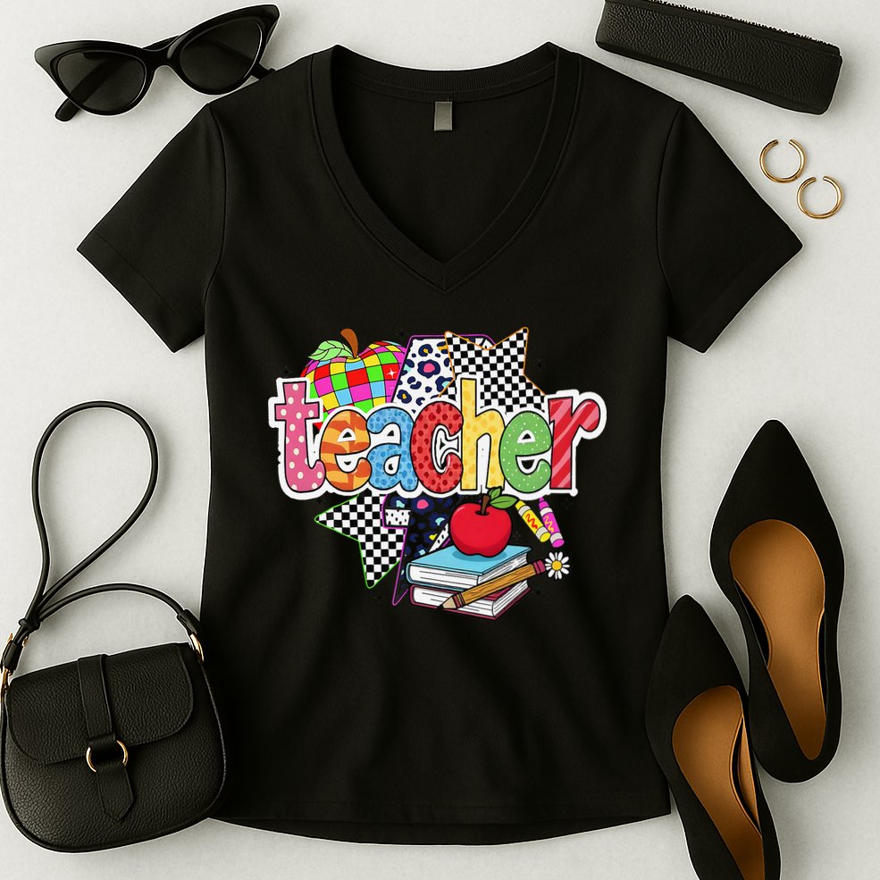 Preppy Teacher Last Day Of School Teacher Summer Women's V-Neck T-Shirt
