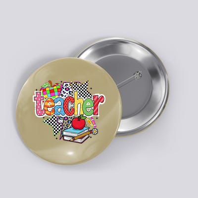 Preppy Teacher Last Day Of School Teacher Summer Button
