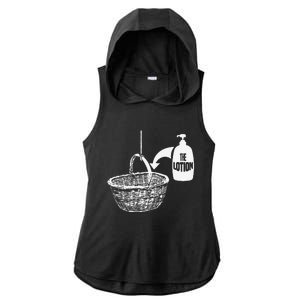 Put The Lotion In The Basket Creepy Halloween Torture Ladies PosiCharge Tri-Blend Wicking Draft Hoodie Tank