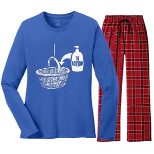 Put The Lotion In The Basket Creepy Halloween Torture Women's Long Sleeve Flannel Pajama Set 