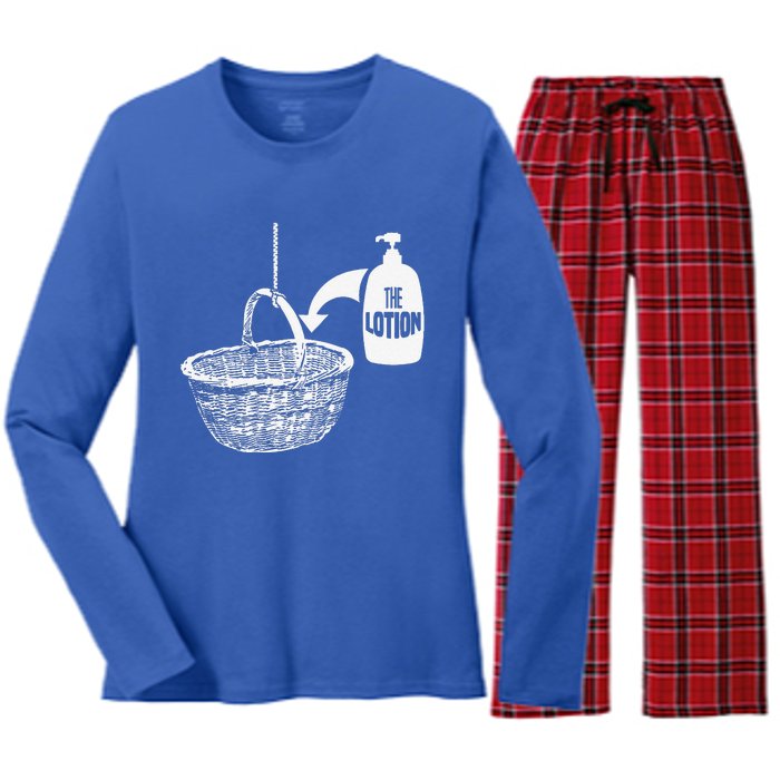 Put The Lotion In The Basket Creepy Halloween Torture Women's Long Sleeve Flannel Pajama Set 