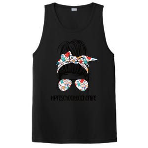 Preschool Teacher Life Messy Bun Precute Giftk Teacher Squad Cute Gift PosiCharge Competitor Tank