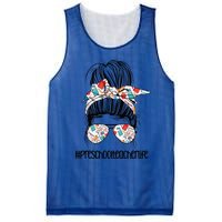 Preschool Teacher Life Messy Bun Precute Giftk Teacher Squad Cute Gift Mesh Reversible Basketball Jersey Tank