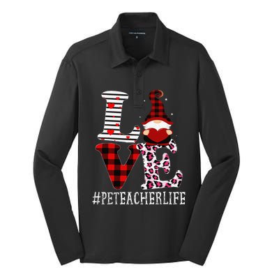 PE Teacher Love Women Leopard Appreciation Valentine Silk Touch Performance Long Sleeve Polo