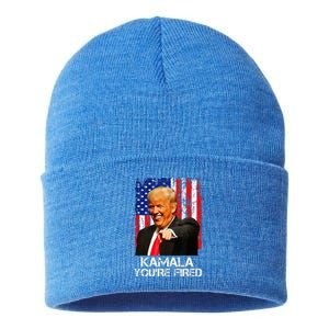 President Trump Laughing At Kamala Sustainable Knit Beanie