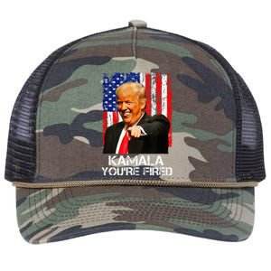 President Trump Laughing At Kamala Retro Rope Trucker Hat Cap