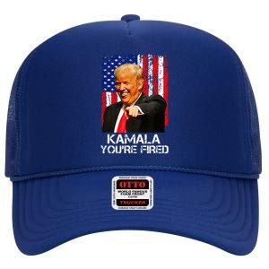 President Trump Laughing At Kamala High Crown Mesh Back Trucker Hat