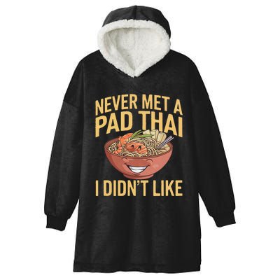 Pad Thai Lover Funny Humor Food Text Joke Loves Pad Thai Hooded Wearable Blanket