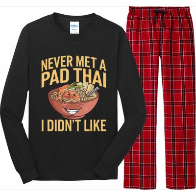 Pad Thai Lover Funny Humor Food Text Joke Loves Pad Thai Long Sleeve Pajama Set