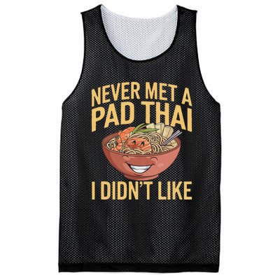 Pad Thai Lover Funny Humor Food Text Joke Loves Pad Thai Mesh Reversible Basketball Jersey Tank