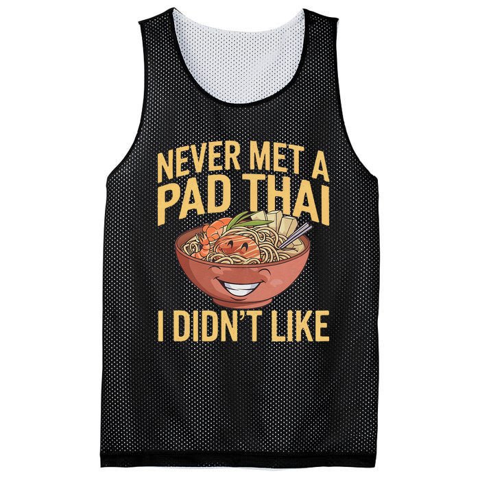 Pad Thai Lover Funny Humor Food Text Joke Loves Pad Thai Mesh Reversible Basketball Jersey Tank