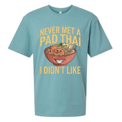 Pad Thai Lover Funny Humor Food Text Joke Loves Pad Thai Sueded Cloud Jersey T-Shirt