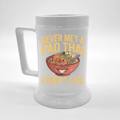 Pad Thai Lover Funny Humor Food Text Joke Loves Pad Thai Beer Stein