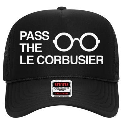 Pass the Le Corbusier Architect White High Crown Mesh Back Trucker Hat