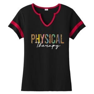 Physical Therapy Leopard Physical Therapist Pt Month Ladies Halftime Notch Neck Tee