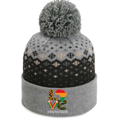 Preschool Teacher Love Bhm African American The Baniff Cuffed Pom Beanie