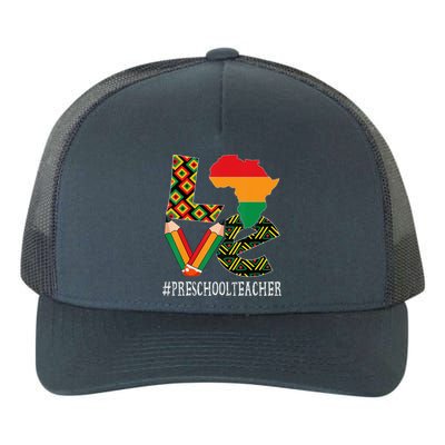 Preschool Teacher Love Bhm African American Yupoong Adult 5-Panel Trucker Hat